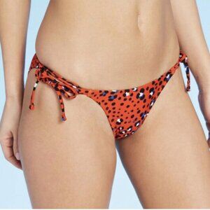 XHILARATION animal high leg scoop waist bikini S